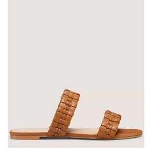 Stuart Weitzman Tan Woven Slide Sandals WO Box